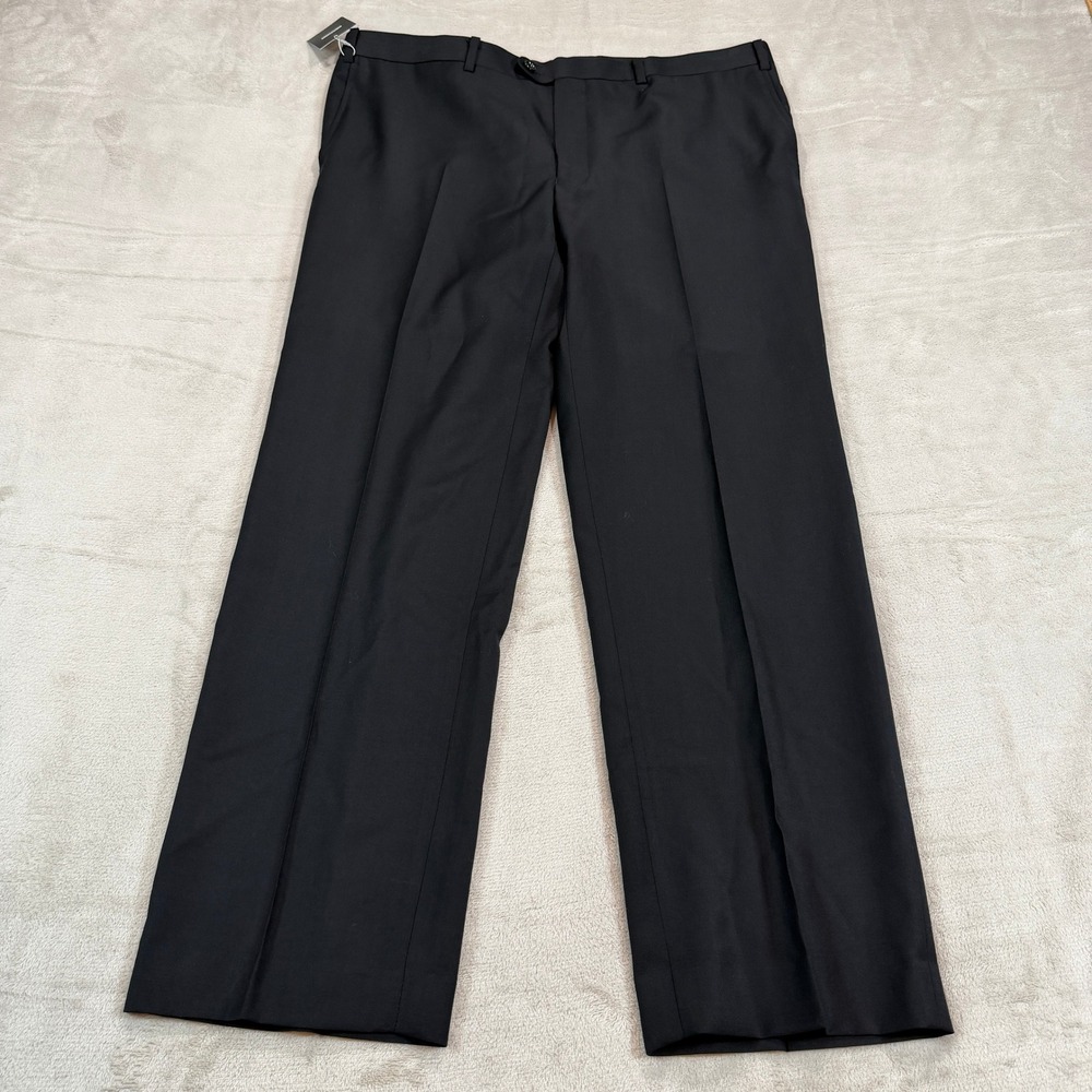 NEW Indochino Mens 38x30 Black Wool Flat Front Straight Leg Dress Pants SOHO 25
